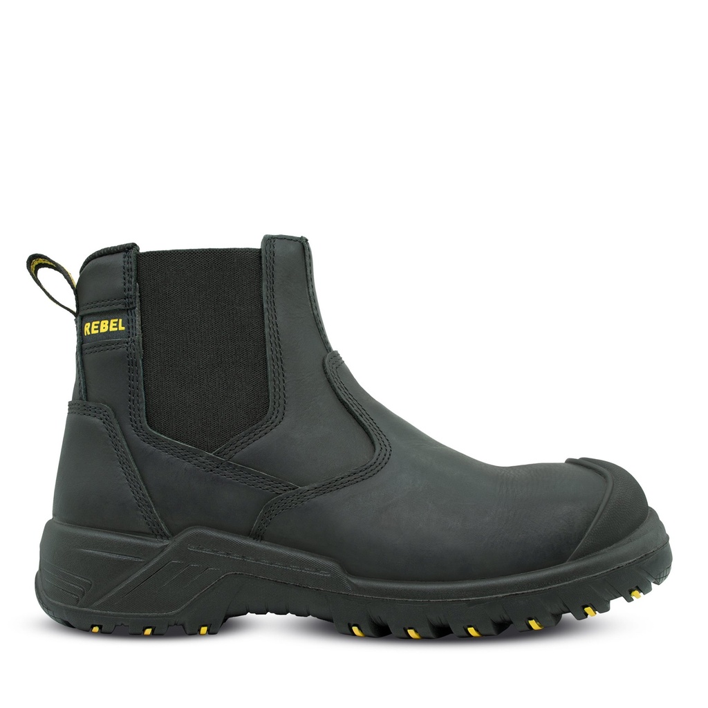 Rebel Crazy Horse Chelsea Boot - Black | FTS Safety